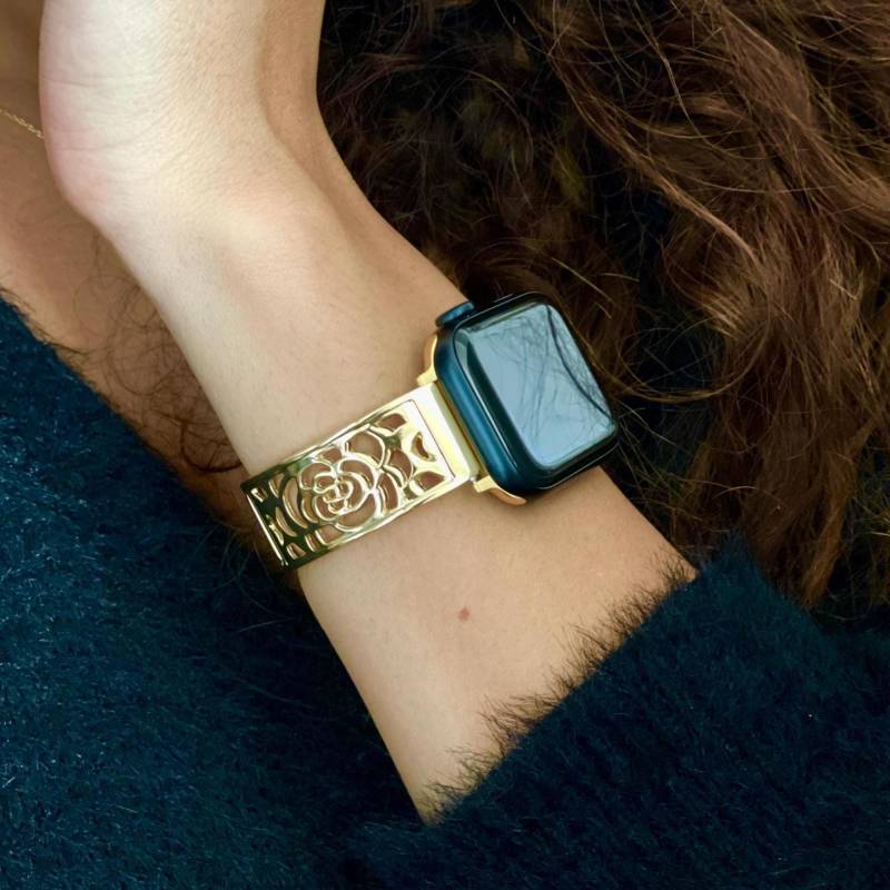 Gold Apple Watch Armband Charm Verstellbar Links Armreif von SimeonDJewelry