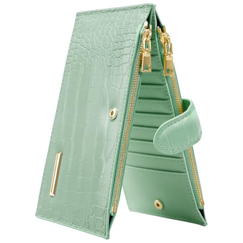Simikol Geldbörse mit Krokodilmuster für Damen, großes Fassungsvermögen, RFID-blockierend, Multi-Karten-Organizer, Damen-Geldscheinfach, Kartenhalter mit Reißverschlussfach, Kreditkartenetui für Damen von Simikol