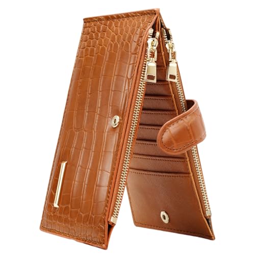 Simikol Geldbörse mit Krokodilmuster für Damen, großes Fassungsvermögen, RFID-blockierend, Multi-Karten-Organizer, Damen-Geldscheinfach, Kartenhalter mit Reißverschlussfach, Kreditkartenhalter für von Simikol