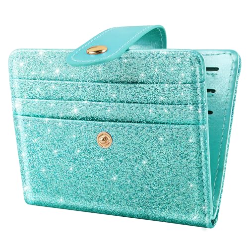 Simikol Kleine Geldbörsen für Frauen, schlank, minimalistisch, für Bifold Kreditkartenetui für Tasche oder Geldbörse, Glitzer Tiffany von Simikol