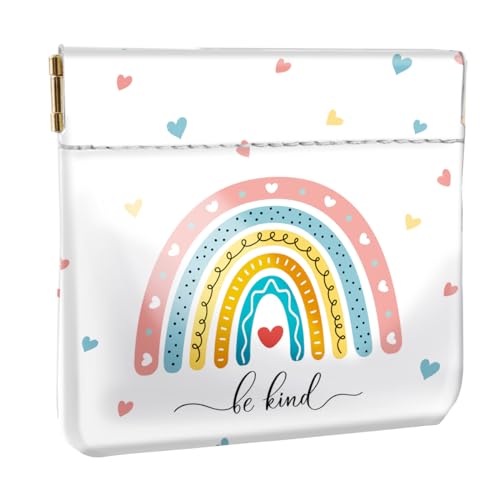 Simikol Quetschbare Münzgeldbörse, Kleingeldfach, Mini-Geldbörse, Münzfach für Handtasche, Kartenhalter, Regenbogen, Niedlich von Simikol