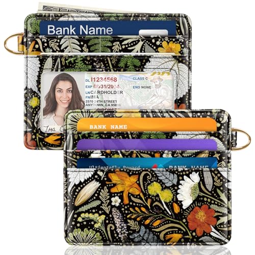Simikol Schlanke, minimalistische Vordertasche, RFID-blockierend, Kreditkartenhalter, kleine Geldbörse, niedliche Kartenetuis für Damen, getrocknete Blumen, Getrocknete Blumen Simikol Schlanke, minimalistische Vordertasche, RFID-blockierend, Kreditkartenhalter, kleine Geldbörse, niedliche Kartenetuis für Damen, getrocknete Blumen, Getrocknete Blumen von Simikol