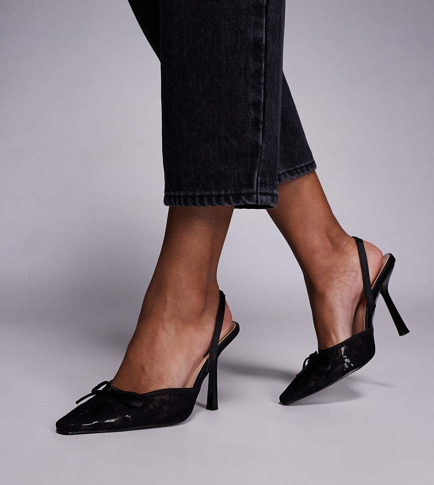 SIMMI London - Bebee - Pumps aus schwarzer Spitze mit Absatz von Simmi Wide Fit