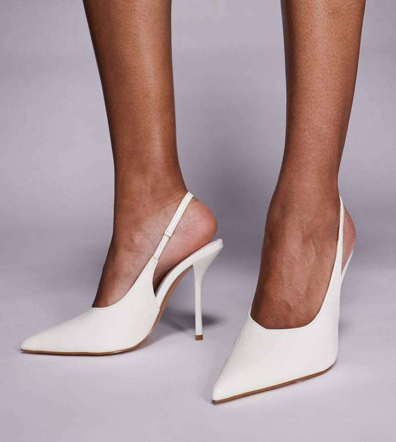 SIMMI London - Wide Fit - Bexley - Pumps in Weiß mit Absatz von Simmi Wide Fit