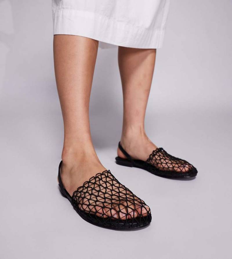 Simmi London Wide Fit - Avianna - Schuhe aus Netzstoff in Schwarz, weite Passform von Simmi Wide Fit