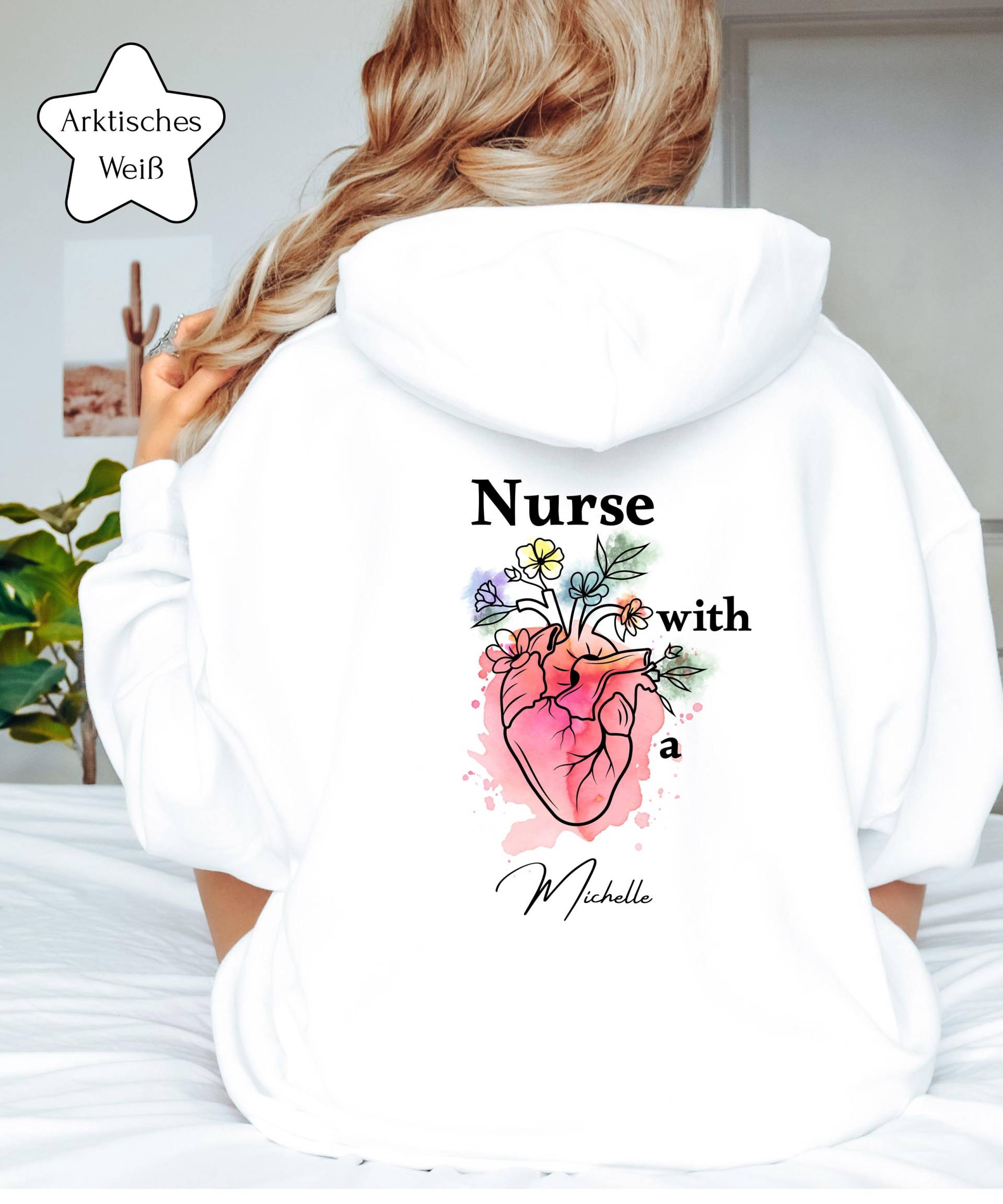 Personalisierte Krankenschwester Jacke Pflege Mit Herz Geschenk Pflegeschulung Für Sie Pflegerin Krankenpflege von SimmiDesignShop