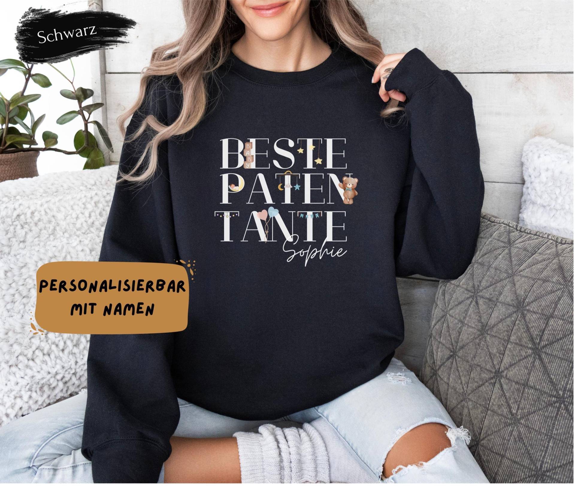Personalisierter Beste Patentante Pullover Geschenk Idee Zur Geburt Für Weihnachtsgeschenk Schwangerschaft von SimmiDesignShop