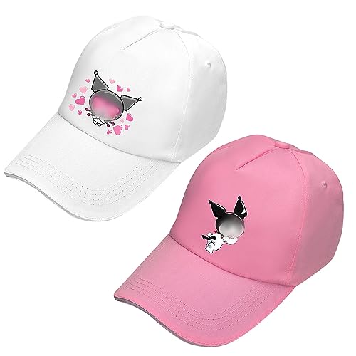 2 Stück Cartoon Baseballmützen,Schön Baseballmütze,Cartoon Druck Outdoor Baseballmütze Verstellbarer,Unisex Baumwolle Sonnenhut Baseball Cap für Jungen Mädchen Teenager von Simmpu