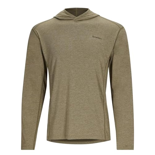 Simms BugStopper-Kapuzenpullover für Herren, Insektenschutz-Technologie mit UPF 30-Gewebe, schnell trocknendes Insektenschutz-Angelshirt, Lorbeerblatt meliert, X-Large von Simms