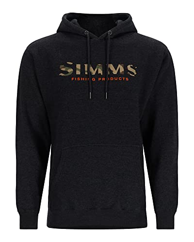 Simms Fishing Products Herren-Kapuzenpullover mit Logo, Dunkelgrau meliert, X-Large von Simms