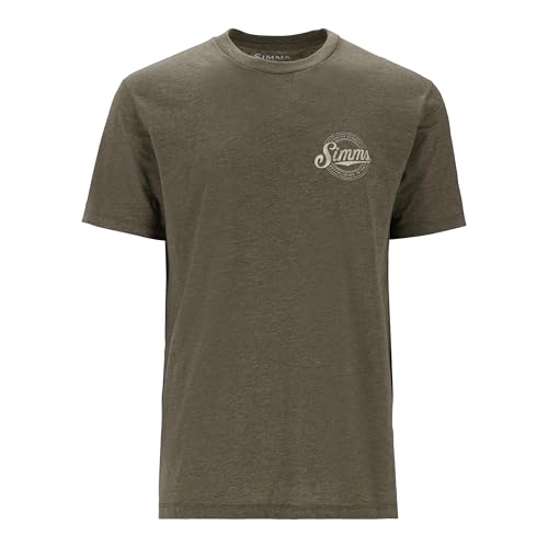 Simms Herren Circle Lockup T-Shirt, Military Heather, Mittel von Simms