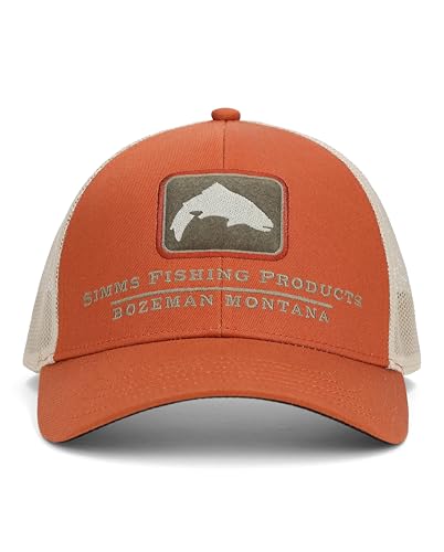 Simms Unisex-Erwachsene Double Haul Icon Trucker Baseballkappe, Orange, One Size Simms Unisex-Erwachsene Double Haul Icon Trucker Baseballkappe, Orange, One Size von Simms