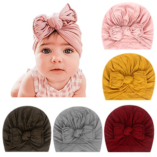 Simoda Baby Mädchen Turban Hut Neugeborene Krankenhaus Hut Säugling Kleinkind Kinderzimmer Beanie Headwrap Mehrfarbig, mehrfarbig, Einheitsgröße von Simoda