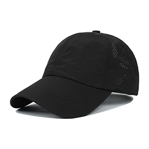 Simoda Baseball Cap Damen Pferdeschwanz Baseball Hut Mesh Schnell trocknender Basecap Sports Outdoor Sonnenschutz Sommer Baseball Kappe (Schwarz) von Simoda