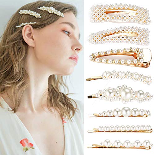 Simoda Mode Eleganze Perle Haarspangen,8 Stücke Süße Handmade Haarnadeln Künstliche Haarschmuck für Damen Frauen Mädchen von Simoda
