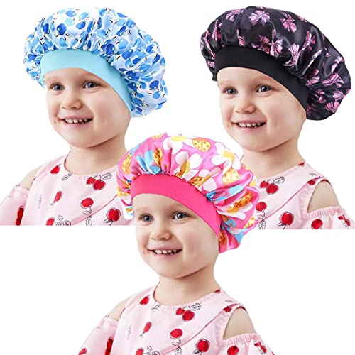 Simoda Satin-Schlafmütze für Kinder, breites Band, Satin, für Kleinkinder, Neugeborene, Babys, Mädchen (Multi-2) von Simoda