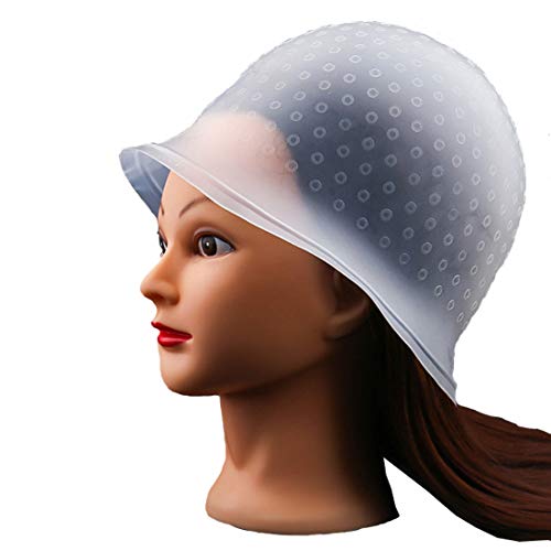 Simoda Strähnchenhaube, wiederverwendbare Silikon-Highlight-Haarkappe, Haarfärbemittel-Kappe mit Haken, Zuckerguss-Farbhut Salon-Friseurwerkzeug für Frauen und Mädchen, die Haare färben von Simoda