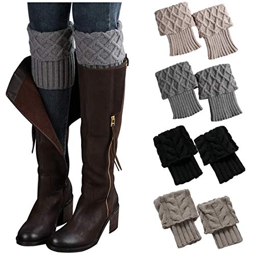 Simoda Stulpen Damen Gestrickte Beinwärmer Winter Kurze Stricken Gestrickte Legwarmer Boot Abdeckung Socken (4 Pairs Style b) von Simoda