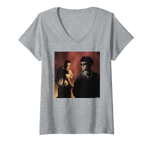 Damen Blancmange 80er Jahre Synth Pop Band von Simon Fowler T-Shirt mit V-Ausschnitt Damen Blancmange 80er Jahre Synth Pop Band von Simon Fowler T-Shirt mit V-Ausschnitt von Simon Fowler Photography
