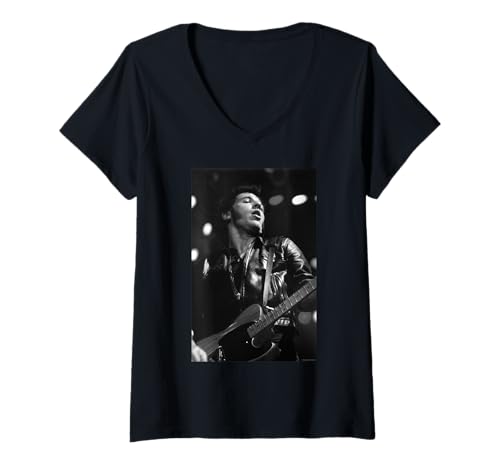 Damen Bruce Springsteen Live At Wembley von Simon Fowler T-Shirt mit V-Ausschnitt von Simon Fowler Photography