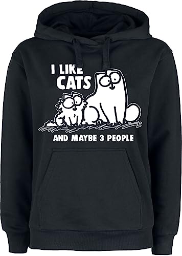 Simon's Cat I Like Cats and Maybe 3 People Frauen Kapuzenpullover schwarz XXL von Simon's Cat