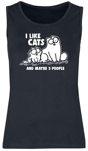 Simon's Cat I Like Cats and Maybe 3 People Frauen Tank-Top schwarz 3XL von Simon's Cat