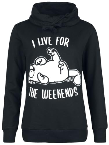 Simon's Cat I Live for The Weekends Frauen Sweatshirt schwarz M von Simon's Cat