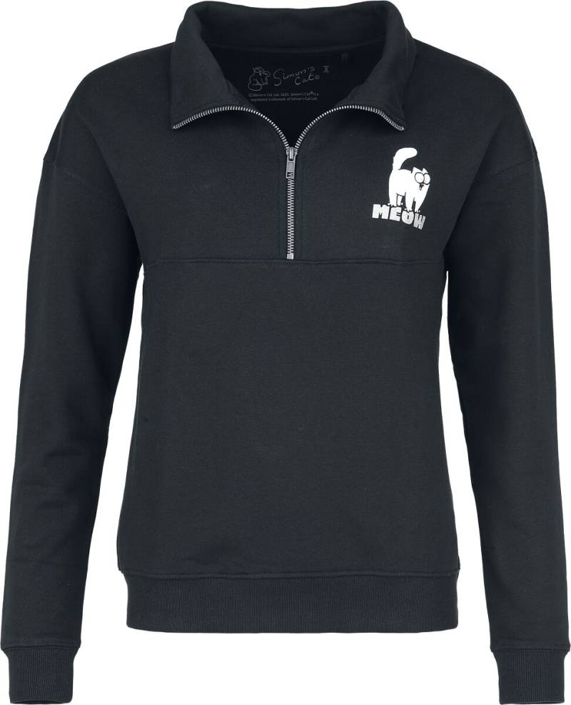 Simon's Cat Meow - Troyer Sweatshirt schwarz in S von Simon's Cat