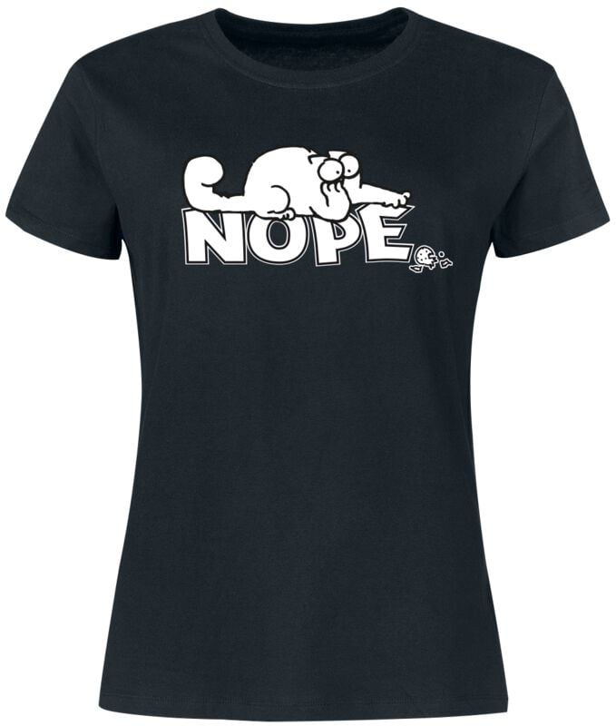 Simon's Cat Nope T-Shirt schwarz in XXL von Simon's Cat