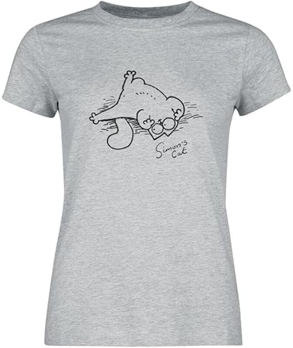 Simon's Cat Simon´s Cat Frauen T-Shirt grau meliert M von Simon's Cat