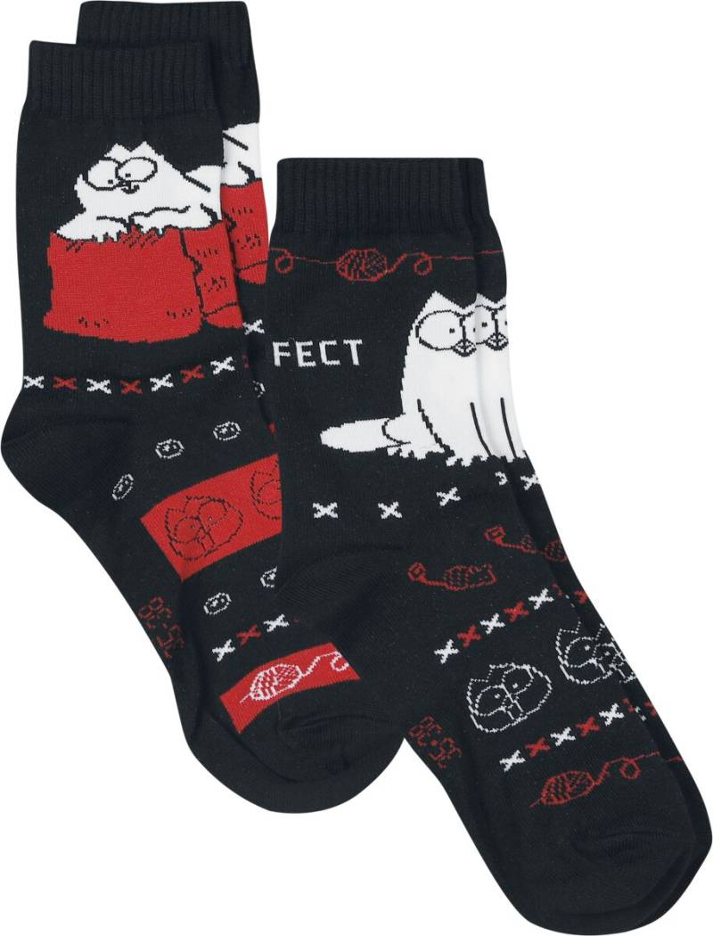 Simon's Cat Socken - Simon´s Cat- 2er Set - EU35-38 bis EU39-42 - Größe EU 39-42 - multicolor  - EMP exklusives Merchandise! von Simon's Cat