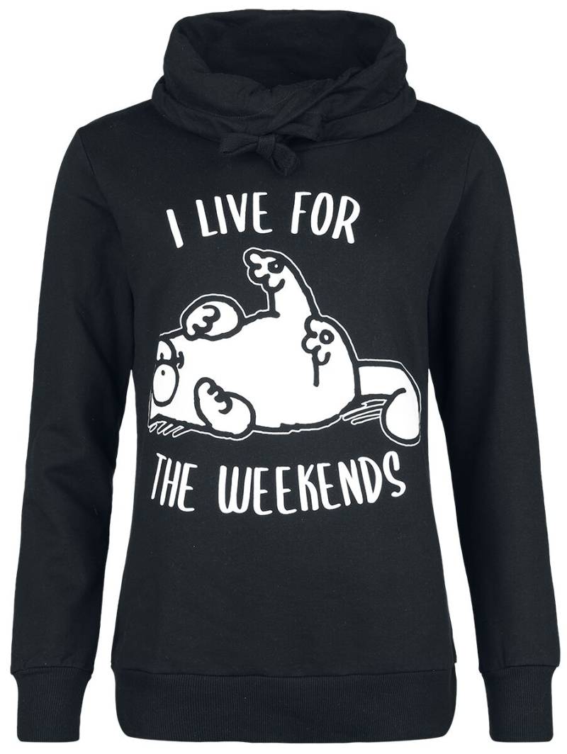 Simon's Cat Sweatshirt - I Live For The Weekends - S bis XXL - für Damen - Größe L - schwarz  - EMP exklusives Merchandise! von Simon's Cat