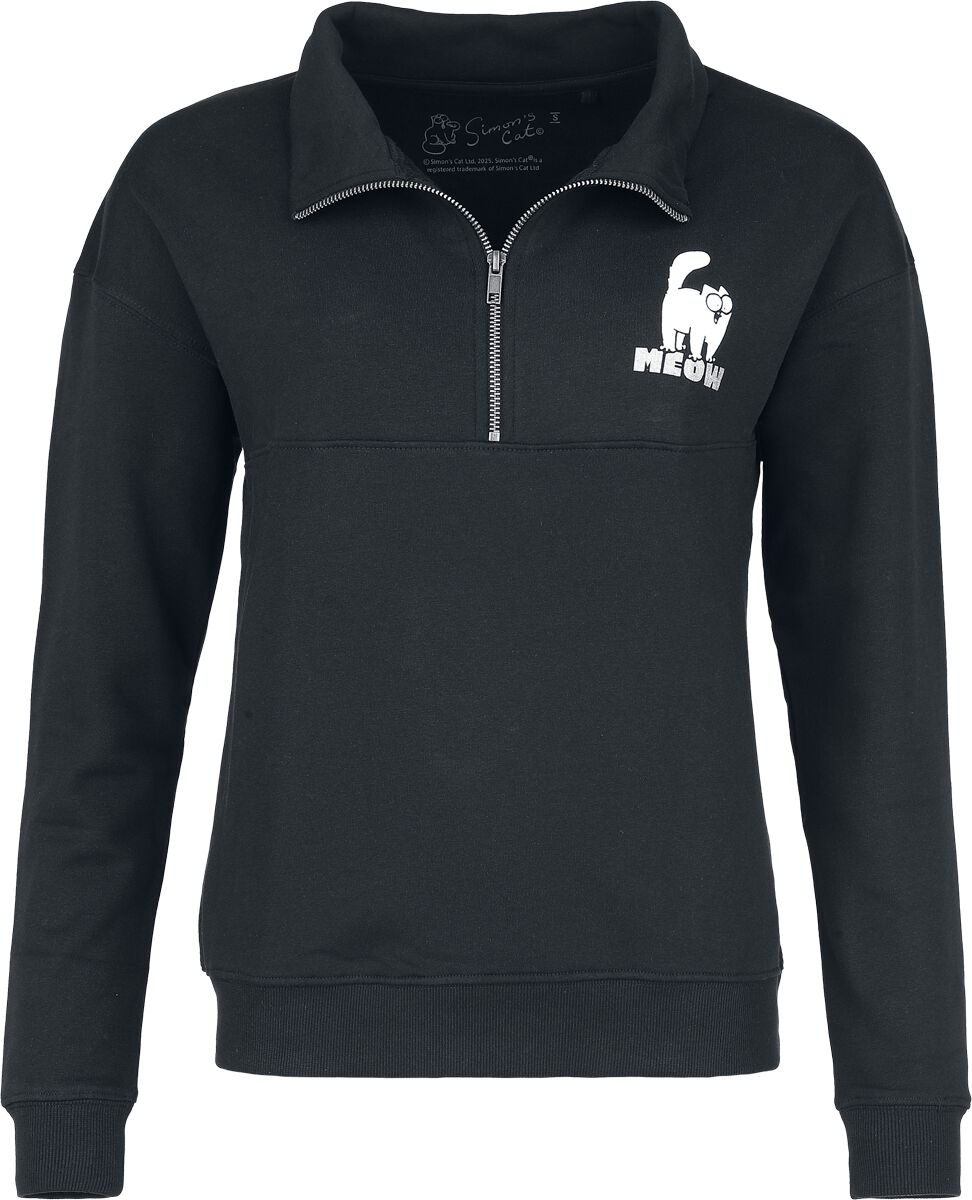 Simon's Cat Sweatshirt - Meow - Troyer - S bis 3XL - für Damen - Größe 3XL - schwarz  - EMP exklusives Merchandise! von Simon's Cat