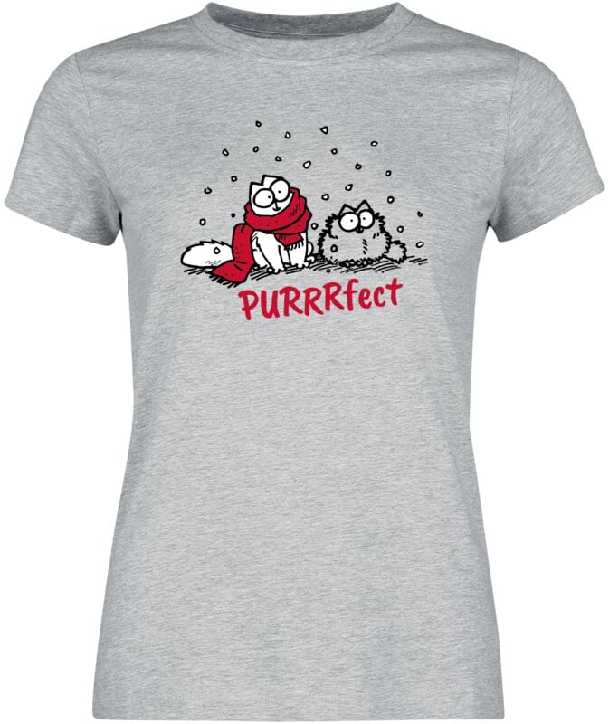 Simon's Cat T-Shirt - Purrrfect - M bis 3XL - für Damen - Größe XXL - grau meliert  - EMP exklusives Merchandise! von Simon's Cat
