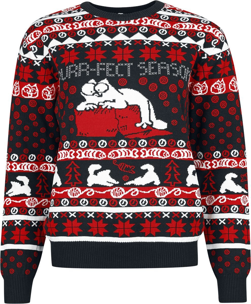 Simon's Cat Weihnachtspullover - Simon`s Cat - Karton - S bis 3XL - für Damen - Größe XL - multicolor  - EMP exklusives Merchandise! von Simon's Cat