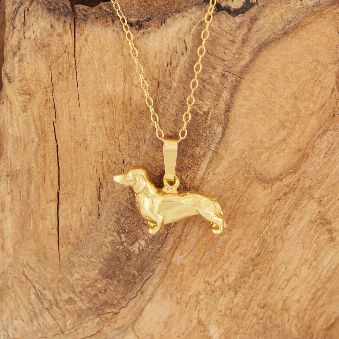 Dackel Anhänger in Gold Auf Sterling Silber von SimonKempJewellers