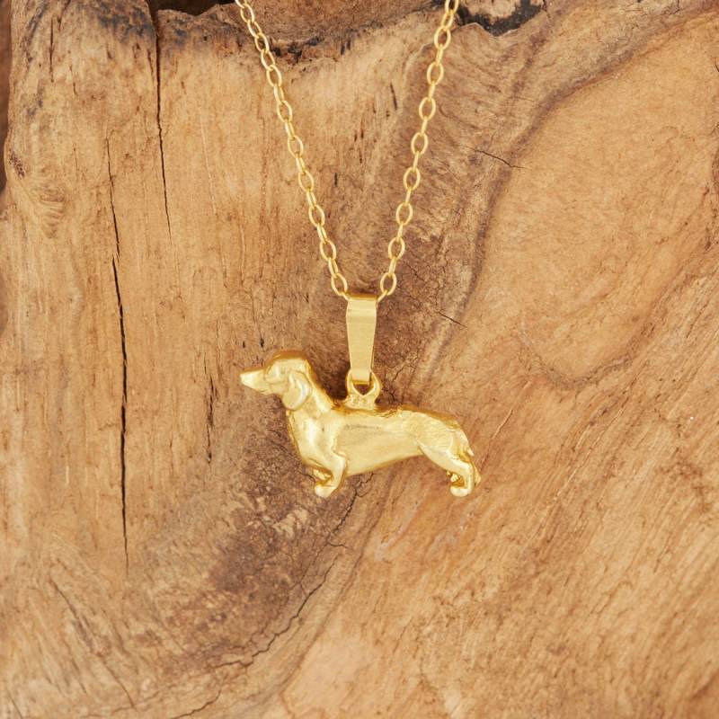 Dackel Anhänger in Gold Auf Sterling Silber von SimonKempJewellers