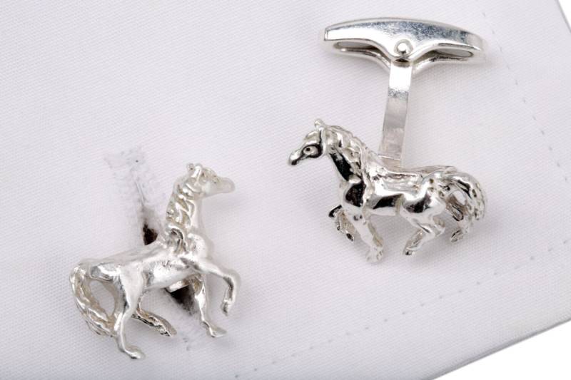 Elegantes Silber Pferd Manschettenknöpfe von SimonKempJewellers
