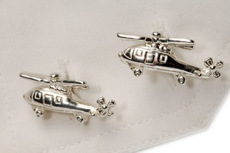 Hubschrauber Manschettenknöpfe in Sterling Silber von SimonKempJewellers