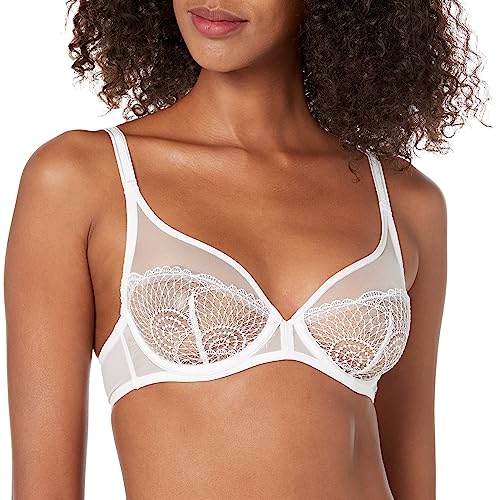 Simone Perele Damen Reflet Sheer Plunge BH, Weiss/opulenter Garten, 80E von Simone Perele