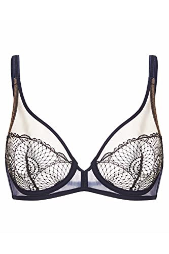 Simone Perele Damen Reflet Sheer Plunge BH, Durchsichtig, Mitternacht/Ausflug, einfarbig (Midnight//Getaway Solids), 80E von Simone Perele