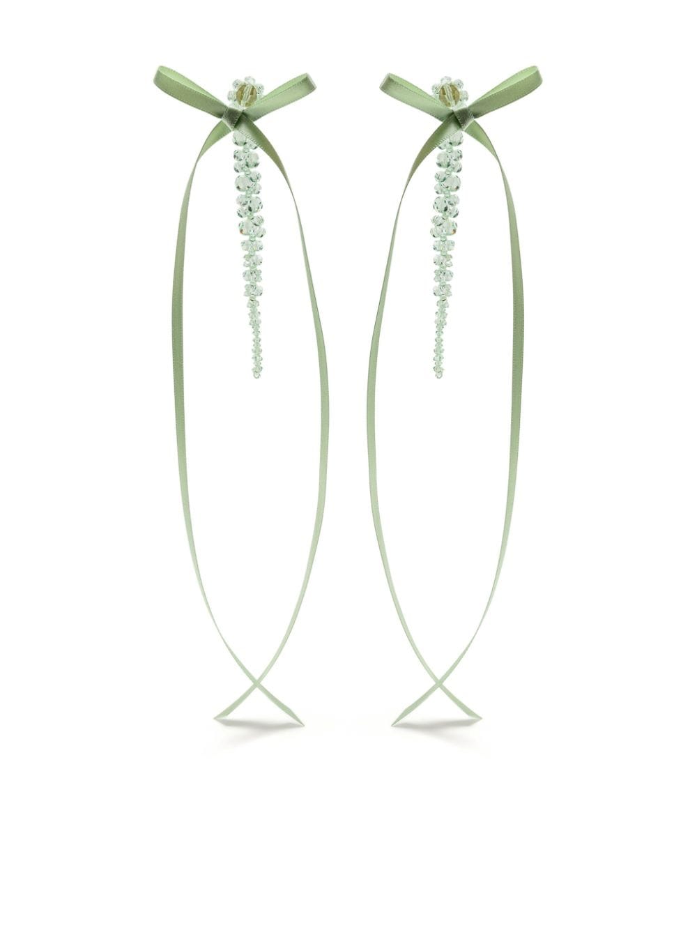 Simone Rocha bow ribbon drip earrings - Grün von Simone Rocha