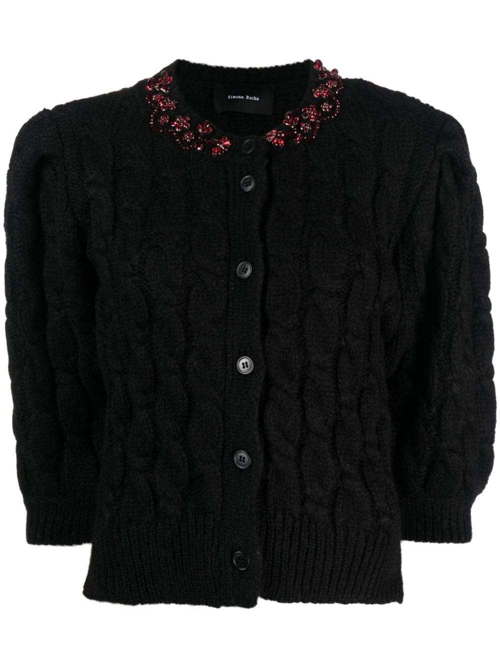 Simone Rocha Cropped-Cardigan mit Kristallen - Schwarz von Simone Rocha