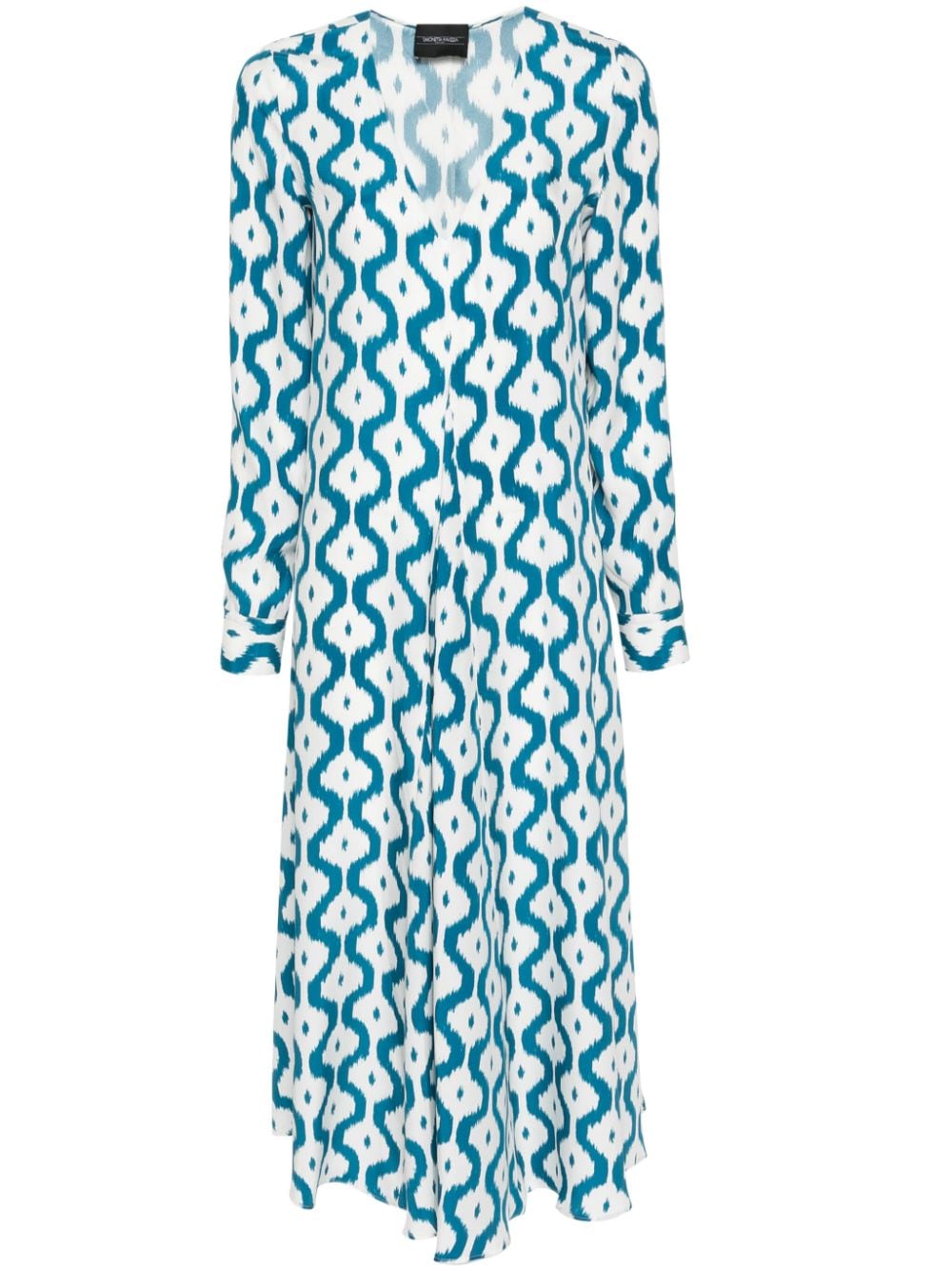 Simonetta Ravizza Seiden-Midikleid mit abstraktem Muster - Blau von Simonetta Ravizza
