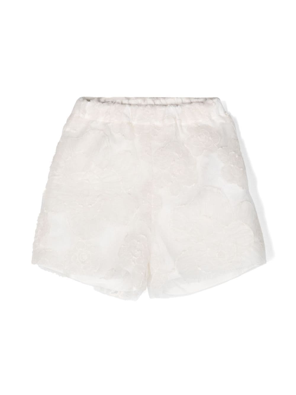 Simonetta Kurze Shorts mit Blumenapplikation - Weiß von Simonetta