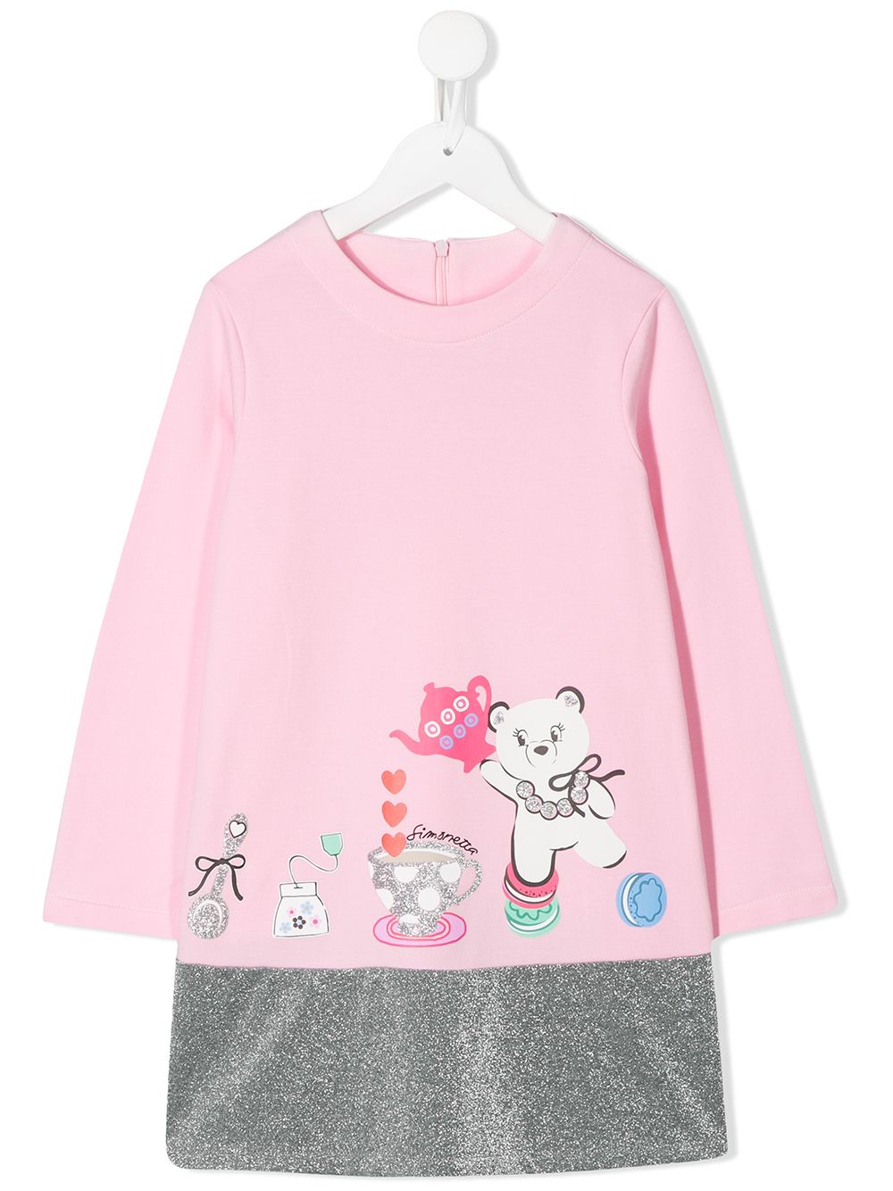 Simonetta Sweatshirtkleid mit Glitter-Saum - Rosa von Simonetta