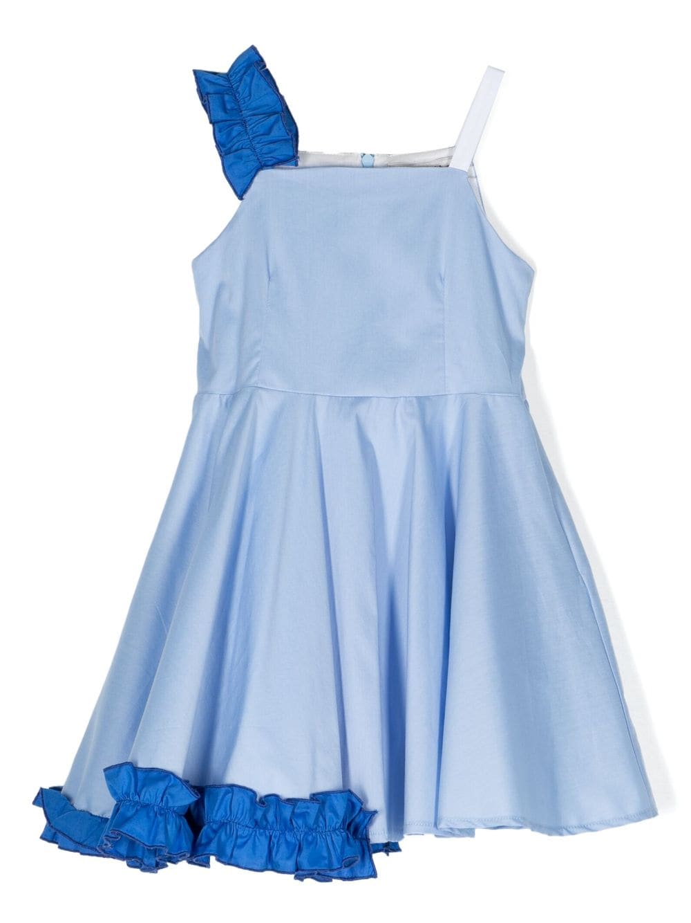 Simonetta Asymmetrisches Kleid mit Rüschen - Blau von Simonetta