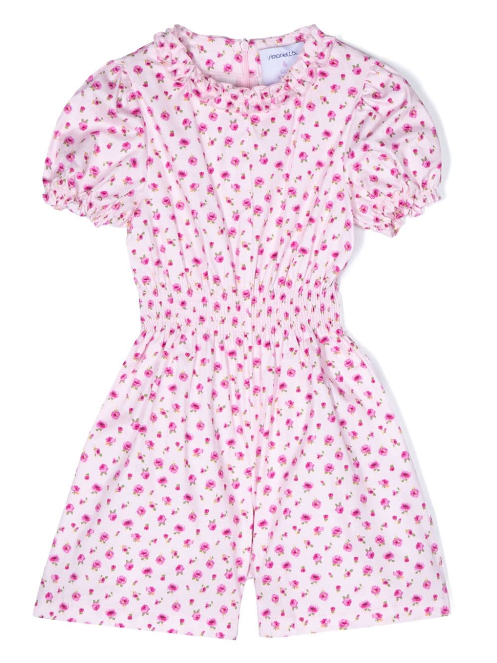 Simonetta Popeline-Playsuit mit Blumen - Rosa von Simonetta