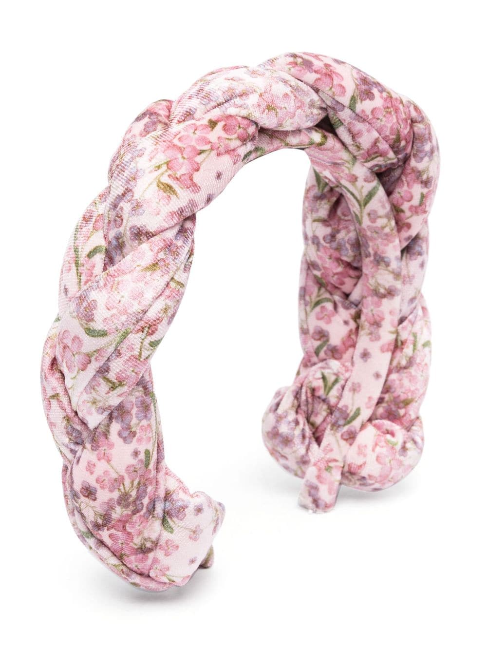 Simonetta Geflochtener Haarreif mit Blumen-Print - Rosa von Simonetta