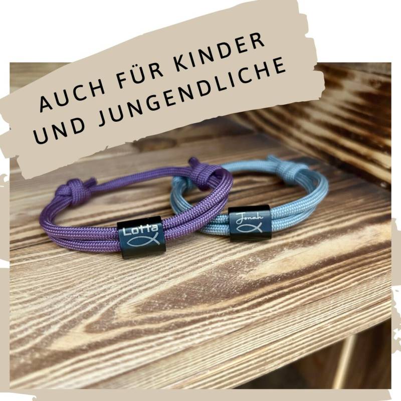 Surferband "Kommunion & Konfirmation" Für Mädchen Und Jungs/Schieber Armband Segeltau Mit Gravur Geschenk Graviert von Simoneys